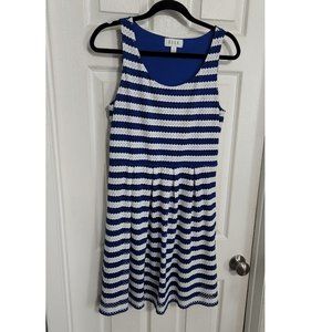 Blue and white striped sundress
